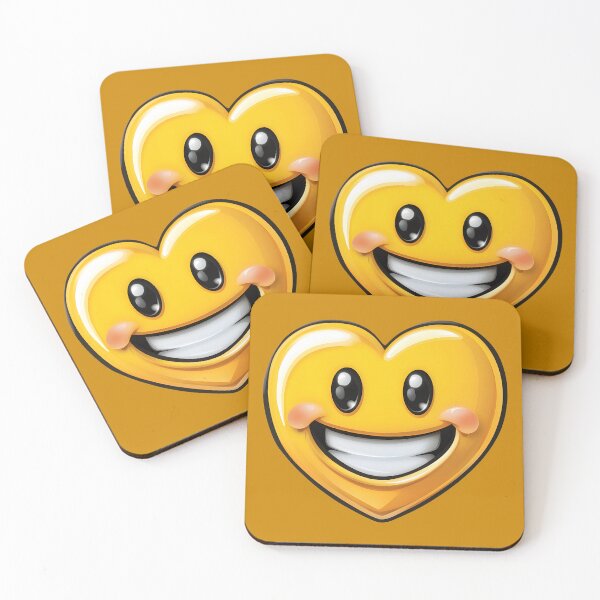 Item preview, Heart №24 Glossy Yellow Heart Smiley with Big Toothy Grin designed and sold by SyberGen.