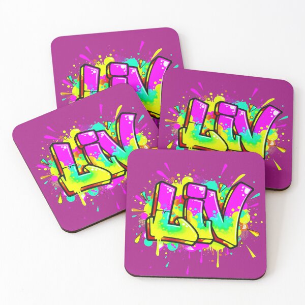 Item preview, LIV - Vibrant Graffiti Bubble Letter Name Art designed and sold by Printforluck.