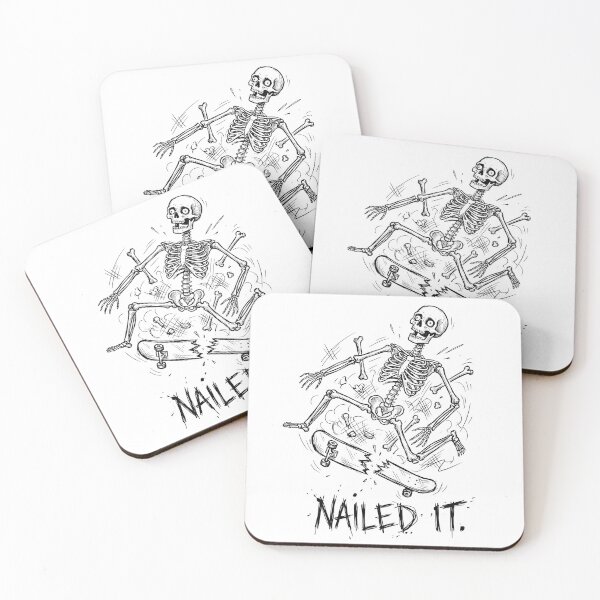 Item preview, Nailed It Sarcastic Skeleton Skater Fail Sketch designed and sold by DigitalAnnaBanana.