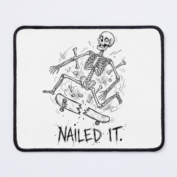 Item preview, Nailed It Sarcastic Skeleton Skater Fail Sketch designed and sold by DigitalAnnaBanana.