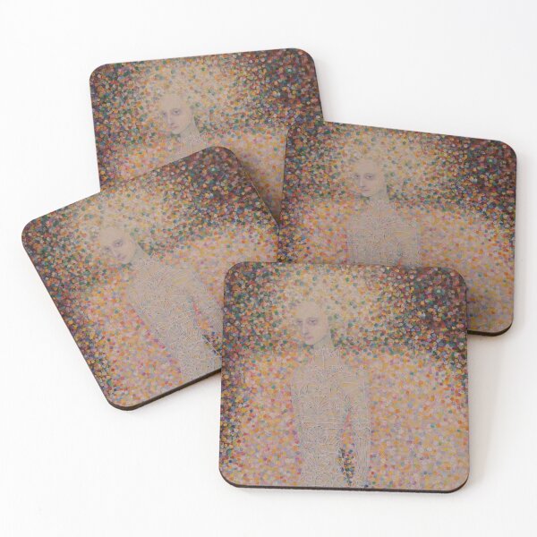 Item preview, Bright white - pink angel in pointillist style designed and sold by KunstGeist.