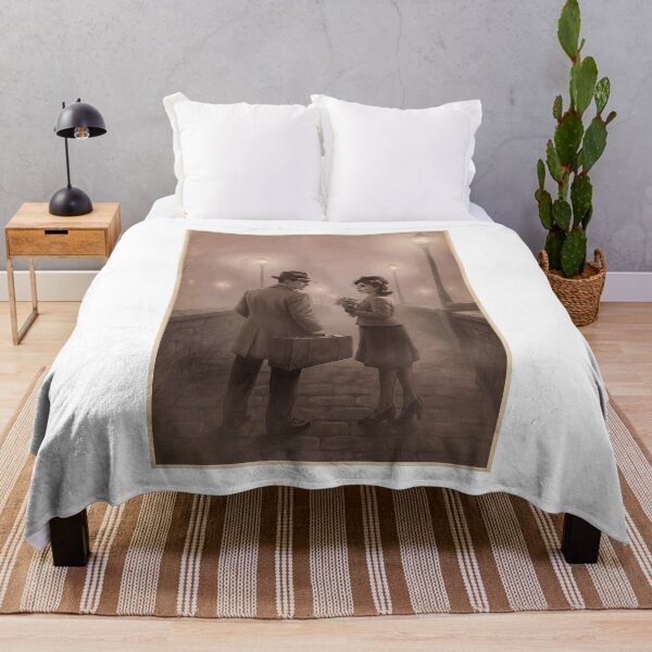 Item preview, A Timeless Love: Vintage 1940s Cinematic Romance on a Foggy Bridge designed and sold by 1950s ⭐⭐⭐⭐⭐.