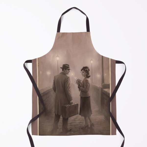 Item preview, A Timeless Love: Vintage 1940s Cinematic Romance on a Foggy Bridge designed and sold by 1950s ⭐⭐⭐⭐⭐.