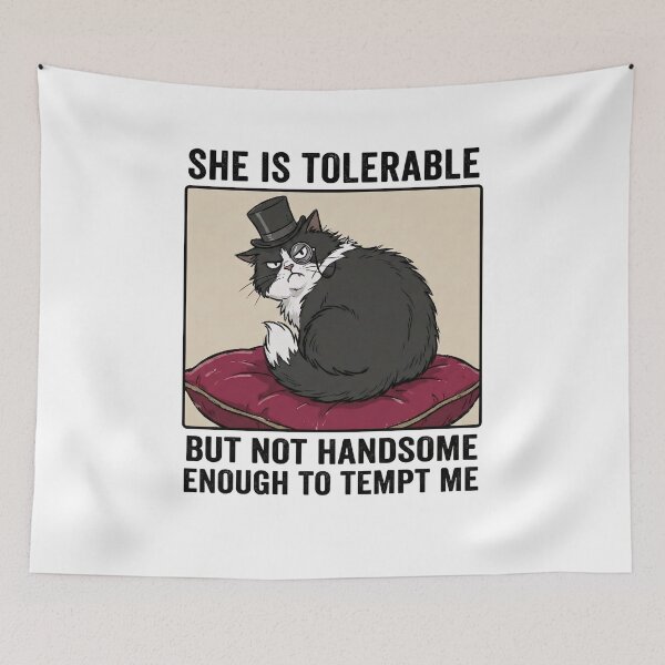 Item preview, Mr Darcy Cat Tolerable But Not Handsome Enough Graphic designed and sold by Fenay Designs.