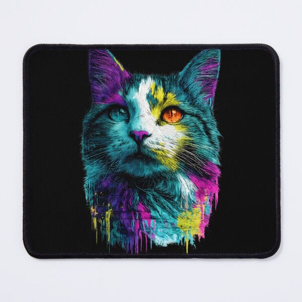 Item preview, Neon Graffiti Van Cat Mural - Urban Street Art designed and sold by etuvibes.