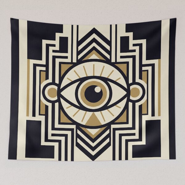 Item preview, Art Deco All-Seeing Eye Geometric Wall Art – Modern Symbolic Design designed and sold by SavinMercantile.