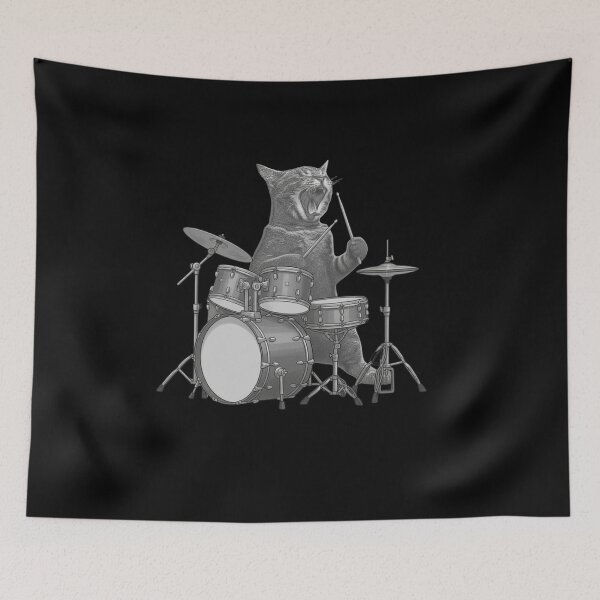 Item preview, Cat Drummer Musician Feline Percussionist  designed and sold by salmzouriart.