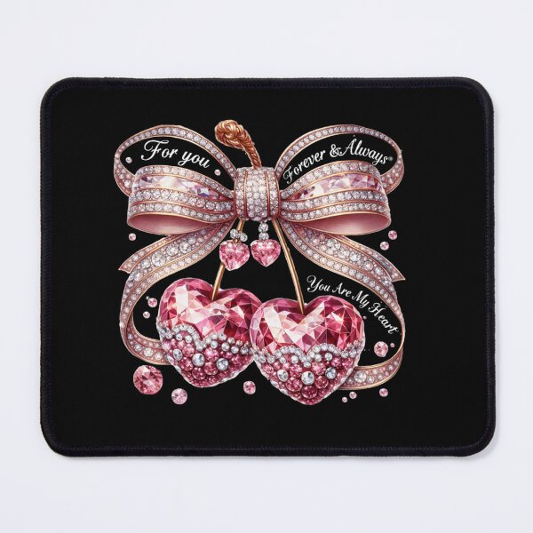 Item preview, Diamond Heart Duo with Pink Crystal Bow designed and sold by Chic_Clip_Craft.