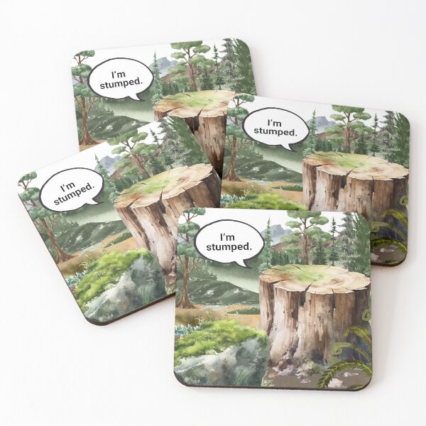 Item preview, I’m Stumped | Funny Tree Stump Nature Pun Sticker designed and sold by ninainanutshell.