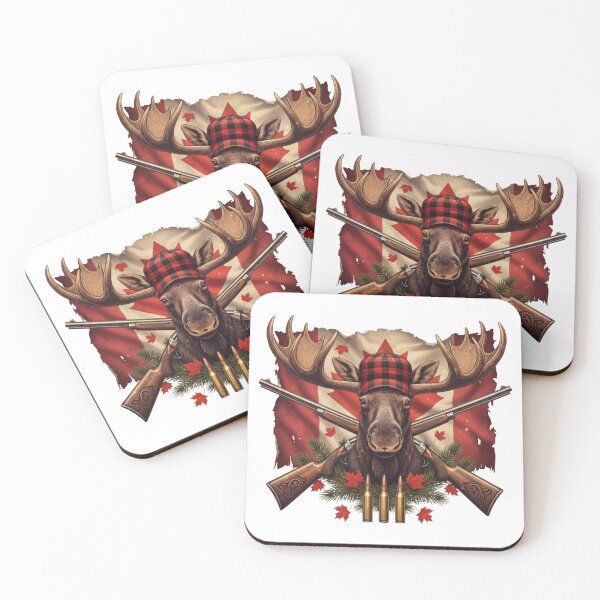 Item preview, Majestic Canadian Moose - Patriotic Flag Hunting Design designed and sold by SHK-Designs.