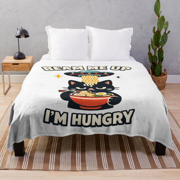 Item preview, Beam Me Up I'm Hungry UFO Ramen Cat designed and sold by InkInduldge.