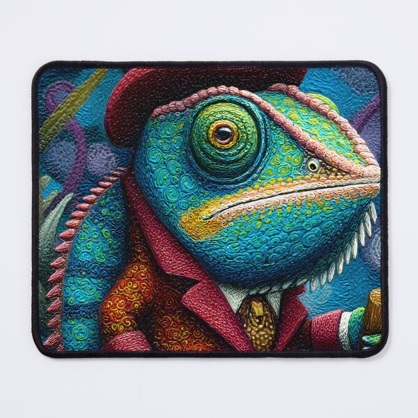 Item preview, Colorful Chameleon in Elegant Attire with Hat designed and sold by Artessie.
