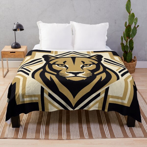 Item preview, Art Deco Panther Geometric Wall Art – Modern Gold & Black Animal Design designed and sold by SavinMercantile.
