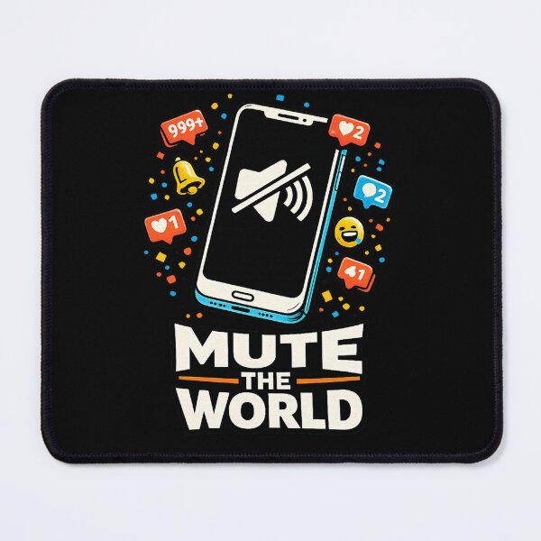 Item preview, Mute the World Notification Overload Design designed and sold by rocknrollstyles.