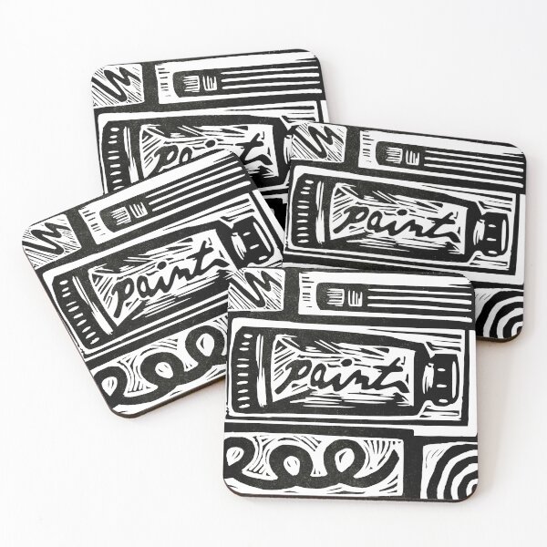 Item preview, Artist linoprint modern graphic design paint designed and sold by petalecho.