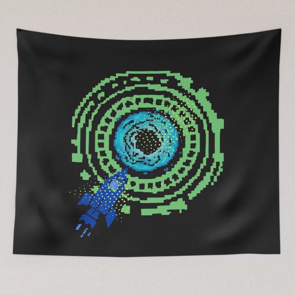 Item preview, Pixel Wormhole Portal – Retro Sci-Fi Glitch Art designed and sold by Aquarius-club.