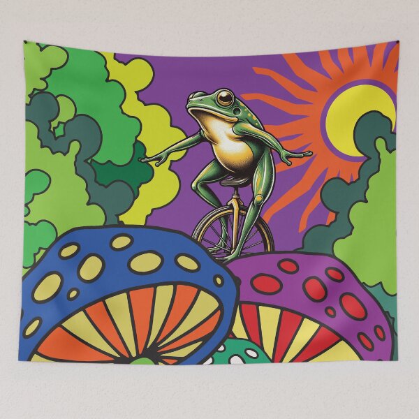 Item preview, Trippy Frog on Psychedelic Mushrooms designed and sold by Analog Aura .
