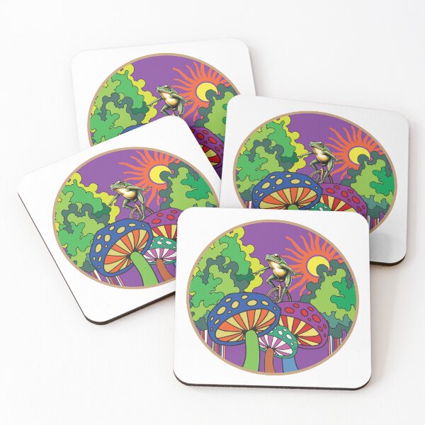 Item preview, Trippy Frog on Psychedelic Mushrooms designed and sold by Analog Aura .