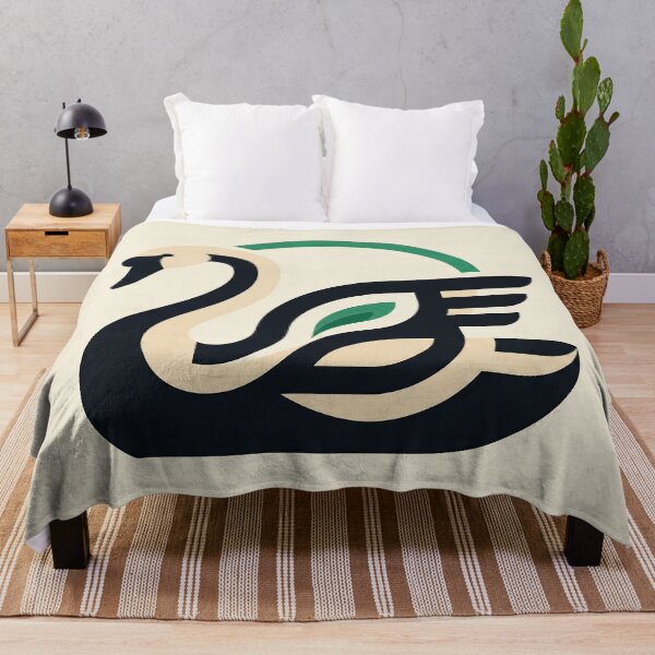 Item preview, Art Deco Swan Wall Art – Elegant Geometric Bird in Black, Cream & Green designed and sold by SavinMercantile.