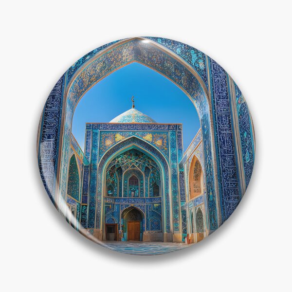 Item preview, Intricate Blue Mosaic Architecture of a Historic Mosque designed and sold by Artessie.