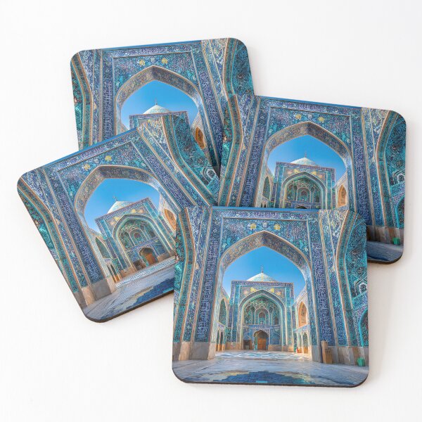 Item preview, Intricate Blue Mosaic Architecture of a Historic Mosque designed and sold by Artessie.