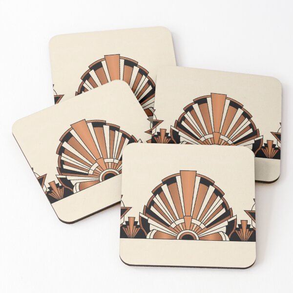 Item preview, Art Deco Shell Fan Wall Art – Geometric Seashell in Warm Copper & Cream designed and sold by SavinMercantile.