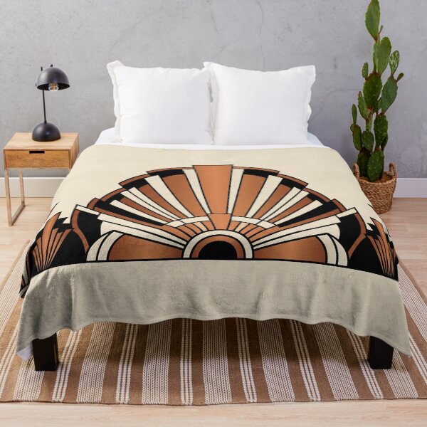 Item preview, Art Deco Shell Fan Wall Art – Geometric Seashell in Warm Copper & Cream designed and sold by SavinMercantile.