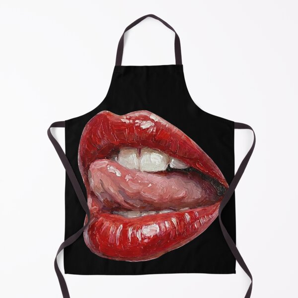 Item preview, Seductive Red Lips and Tongue - Textured Oil Painting designed and sold by Simple Graphics.