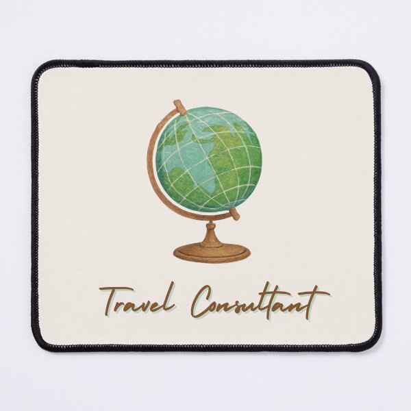 Item preview, Travel Consultant Typography with Painted Globe Illustration designed and sold by Inkworksbyshery.