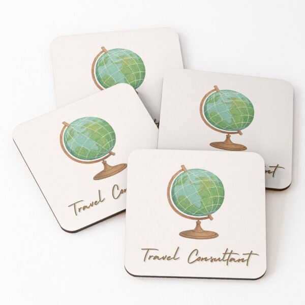 Item preview, Travel Consultant Typography with Painted Globe Illustration designed and sold by Inkworksbyshery.