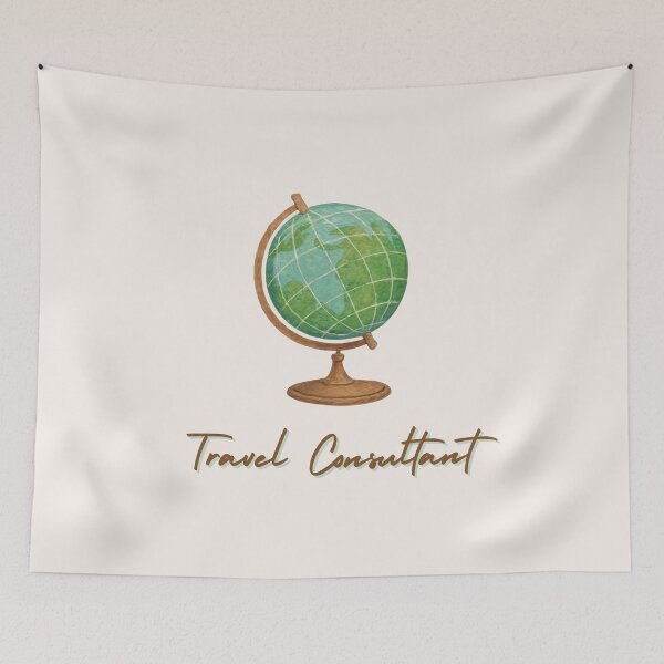 Item preview, Travel Consultant Typography with Painted Globe Illustration designed and sold by Inkworksbyshery.