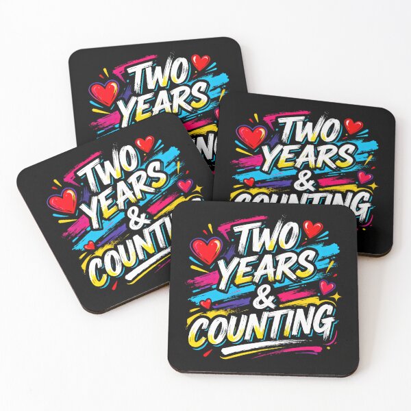 Item preview, Two Years & Counting – Minimal White Typography on Black Background designed and sold by FreeFromDefault.