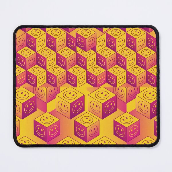 Item preview, Isometric Smiley Cubes Seamless Pattern Y2K Gradient Design designed and sold by patternproai.