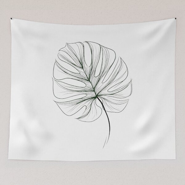 Item preview, Minimal Monstera Leaf Line Art – Botanical Aesthetic designed and sold by MoonSoul Studio.