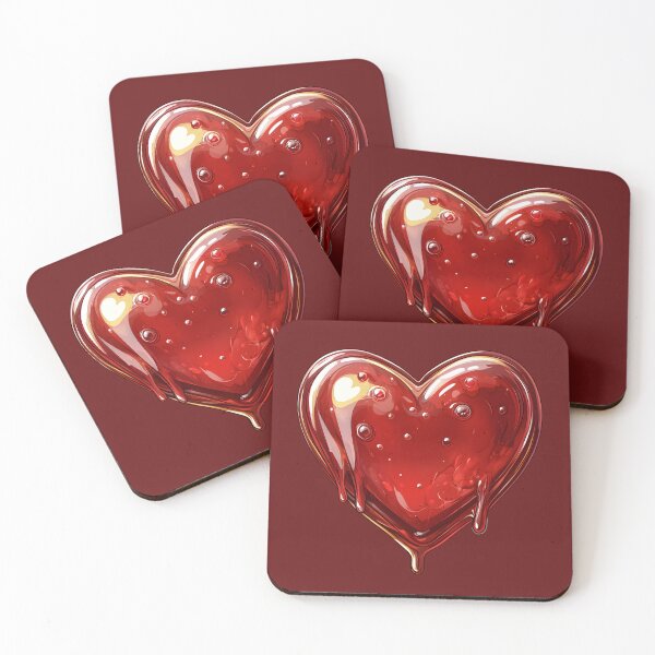 Item preview, Heart №14 Glossy Red Liquid Jam Heart Drip designed and sold by SyberGen.