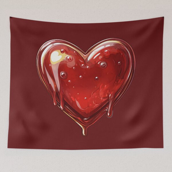 Item preview, Heart №14 Glossy Red Liquid Jam Heart Drip designed and sold by SyberGen.
