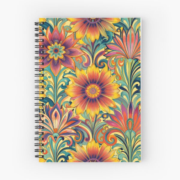 Item preview, Flower Power Colourful Flower Pattern Art Nouveau designed and sold by druidwolfart.