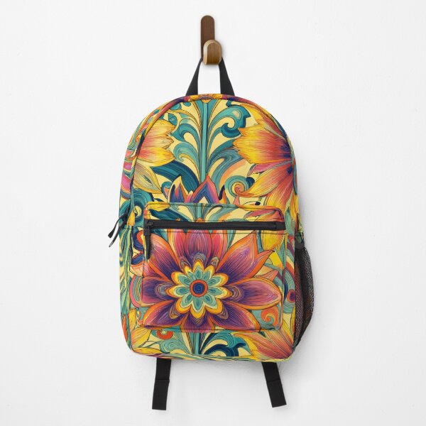 Item preview, Flower Power Colourful Flower Pattern Art Nouveau designed and sold by druidwolfart.