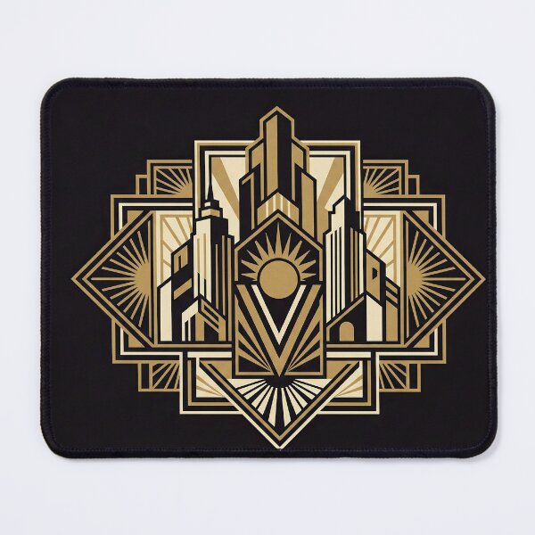 Item preview, Art Deco City Crest – Geometric Skyline Emblem in Gold & Black designed and sold by SavinMercantile.