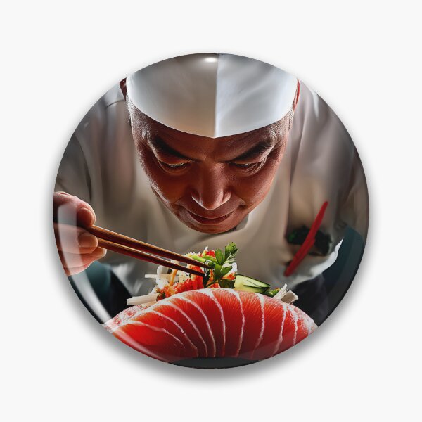 Item preview, Master Chef Perfectly Preparing Sushi with Precision designed and sold by Artessie.