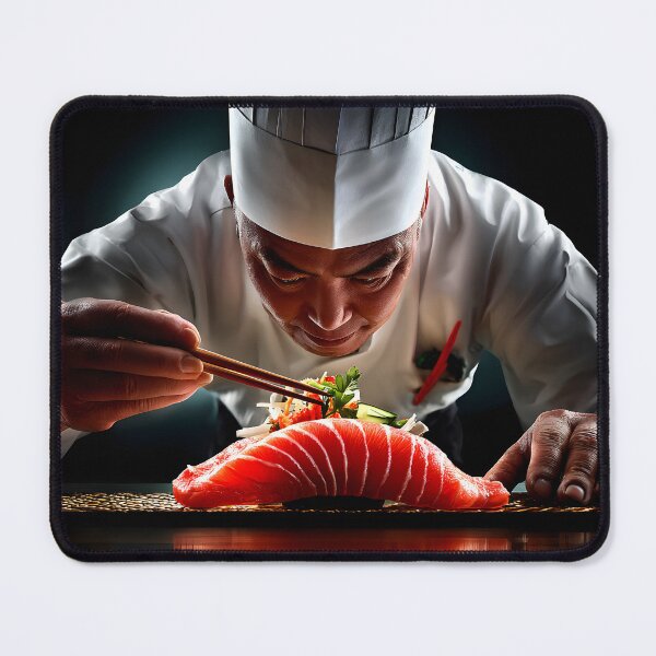 Item preview, Master Chef Perfectly Preparing Sushi with Precision designed and sold by Artessie.