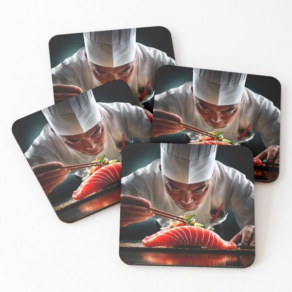 Item preview, Master Chef Perfectly Preparing Sushi with Precision designed and sold by Artessie.
