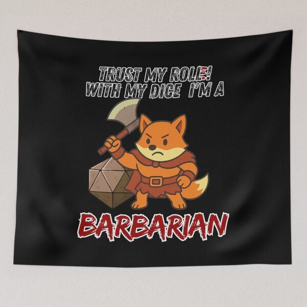 Item preview, X-Pro-Fox Barbarian – Trust my roll(e)! – a Wuerfelfuchs RPG-Series designed and sold by Wuerfelfuchs.