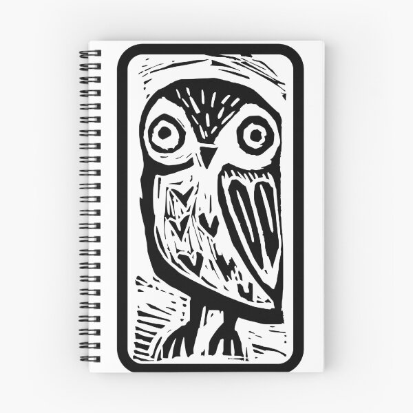 Item preview, Owl | Night sky bird linoprint designed and sold by petalecho.