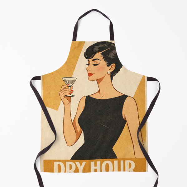 Item preview, Retro Woman with Cocktail Dry Hour Print designed and sold by StyledTDesigns.