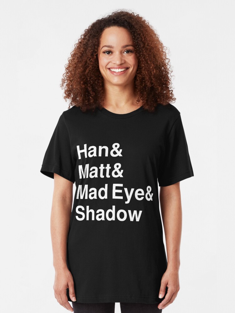 Alternate view of Han & Matt & Mad Eye & Shadow white Slim Fit T-Shirt