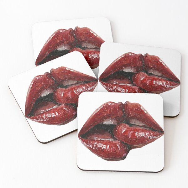 Item preview, Passionate Red Lips Kiss - Textured Impasto Oil Painting designed and sold by Simple Graphics.
