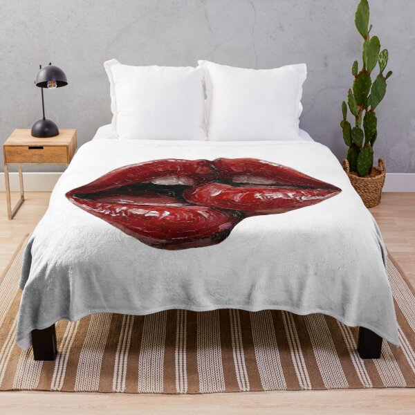 Item preview, Passionate Red Lips Kiss - Textured Impasto Oil Painting designed and sold by Simple Graphics.