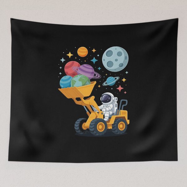Item preview, Astronaut Moving Planets Solar System Space Universe designed and sold by Nocturnal-Vines.