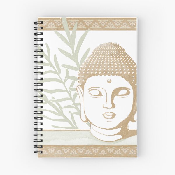 Item preview, Buddha Head Statue with Palm Fronds Watercolor - Fawn, Snow, Tea designed and sold by Irene Estelle.